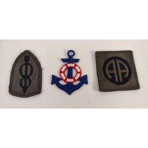 Vtg Military Embroidered Patches Set Of 3 Vietnam 82nd Airborne Nautical Anchor